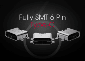 Fully SMT 6 Pin USB Type-C