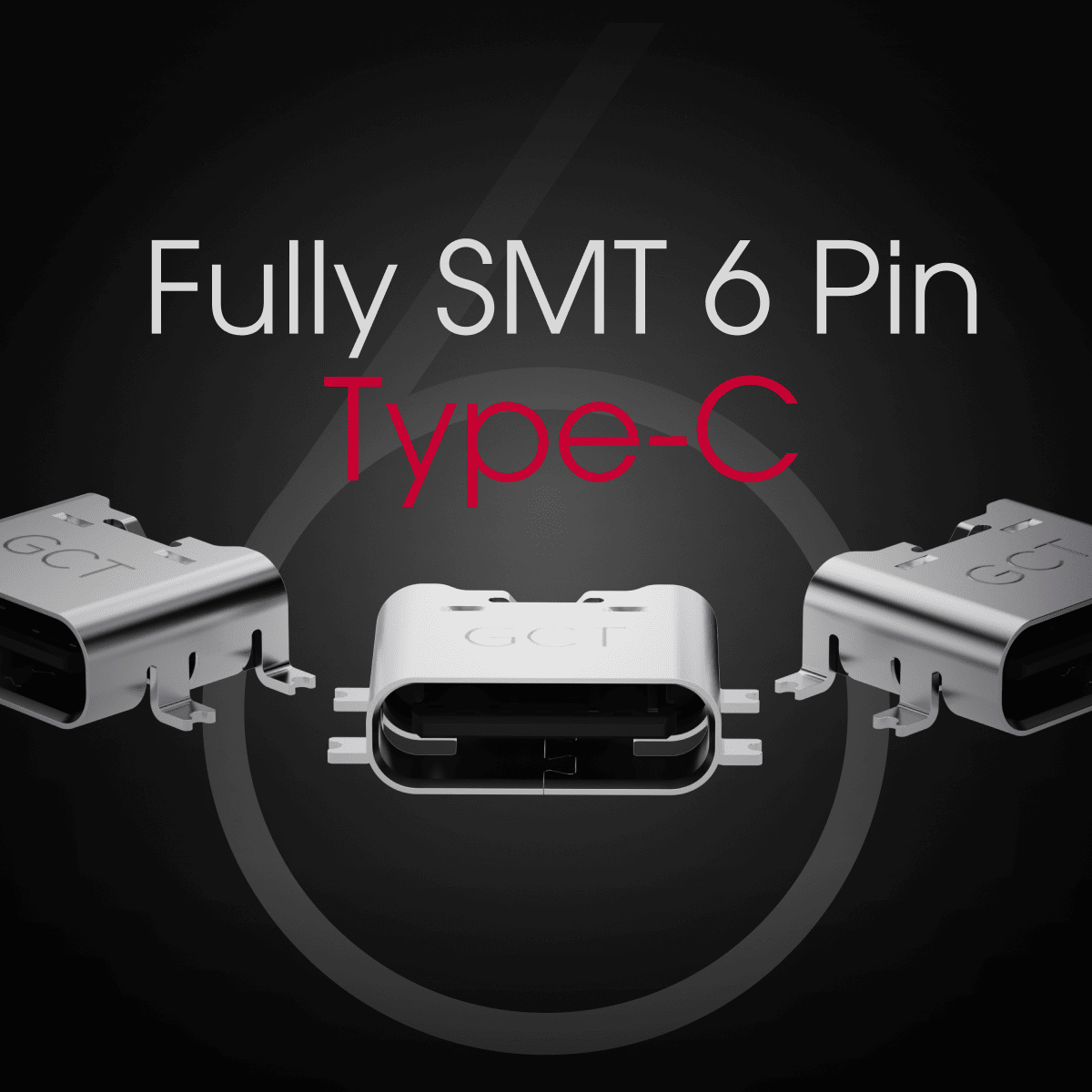 Fully SMT 6 Pin USB Type-C