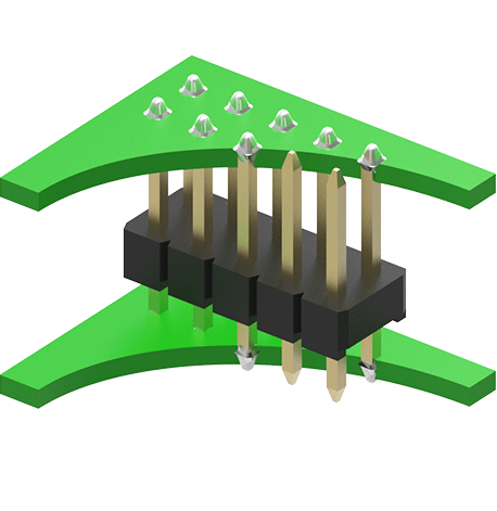 Pin Header Soldered to a PCB at both sides