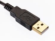 USB2.0 A plug gold plated overmold