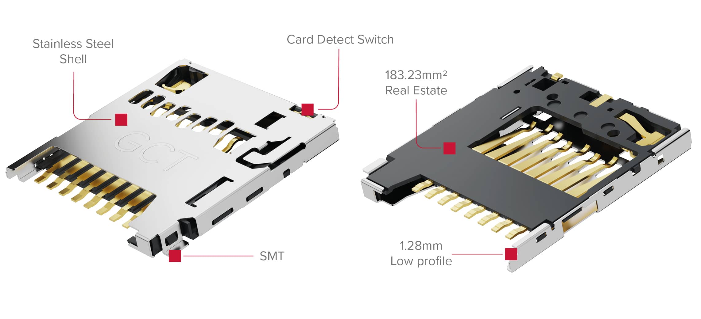 MEM2080 low profile memory card connector